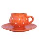 Pot mug and breakfast plate Orange