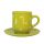 Coffe mug with small plate neon green