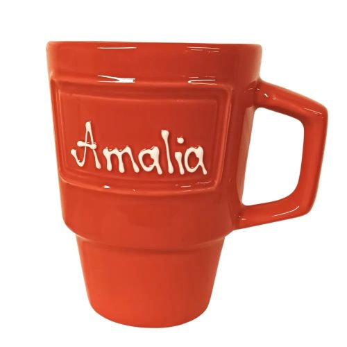 Red huge 7 dl mug with name
