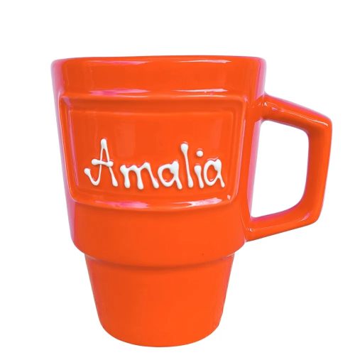 Orange huge 7 dl mug with name