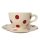 Red dotted small jumbo and breakfast plate