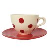 Red dotted small jumbo and breakfast plate