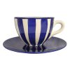 Blue striped small jumbo and breakfast plate