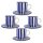 Coffee set for four people with blue stripes