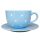 Jumbo mug and breakfast plate pastel blue
