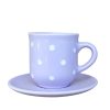 Coffe mug with small plate pastel purple