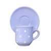 Coffe mug with small plate pastel purple