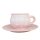 Pot mug and breakfast plate Pastel rosa