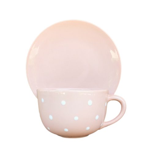 Jumbo mug and breakfast plate pastel rosa