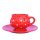 Pot mug and breakfast plate Red