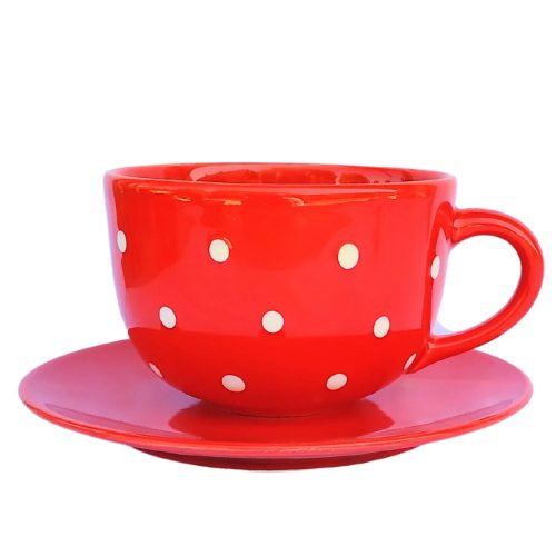 Jumbo mug and breakfast plate red