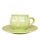 Pot mug and breakfast plate pastel green