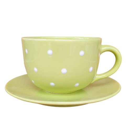 Jumbo mug and breakfast plate pastel green