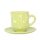 Coffe mug with small plate pastel green