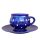 Pot mug and breakfast plate dark blue