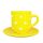 Coffe mug with small plate yellow