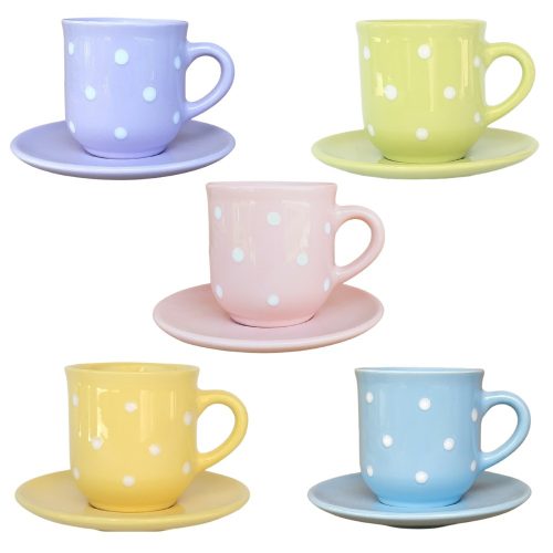 Pastel colored coffee set for five