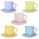 Pastel colored coffee set for five