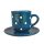Coffe mug with small plate dark green