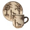 Coffee mug and plate with funny boy dog
