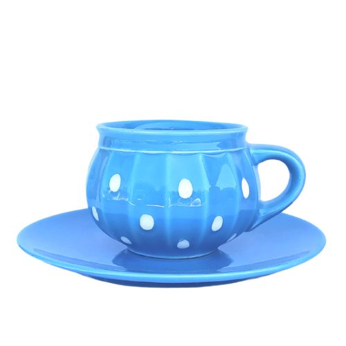 Pot mug and breakfast plater  light blue