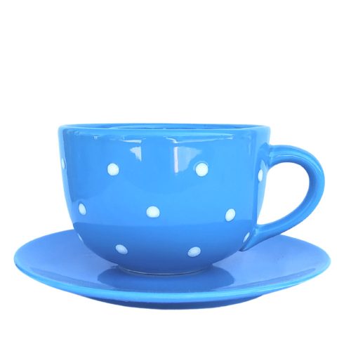 Jumbo mug and breakfast plate light blue