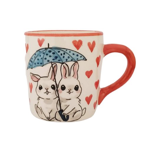 Valentine's day mug pair of bunnies