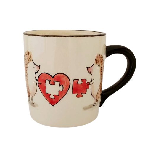 Heart lego mug