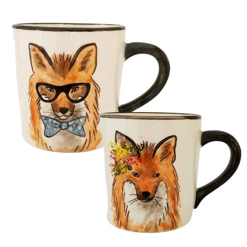 Valentine's day fox boy and fox girl mug
