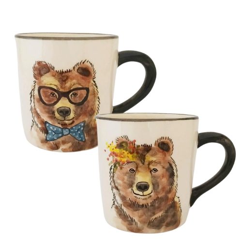 Valentine's day bear boy and bear girl mug